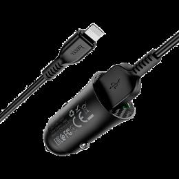 Автомобільний зарядний пристрій Hoco Z39 Farsighted 18W 3.4A + Lightning Black