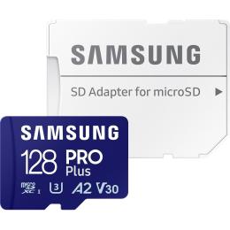 Карта пам'яті Samsung microSDXC PRO Plus 128GB Class 10 UHS-I U3 V30 A2 + SD Adapter (MB-MD128SA)