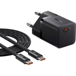 Сетевое зарядное устройство Baseus GaN5 Mini Fast Charger USB-C 25W + Cable USB-C to USB-C 100W 1m Black (P10110909113-01)
