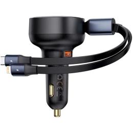 Автомобильное зарядное устройство Baseus Enjoyment Pro 60W Retractable Black (C00057802111-02)