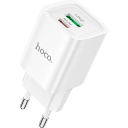 Сетевое зарядное устройство Hoco C149A Charm PD30W+QC3.0 USB-C/USB-A White (630337)