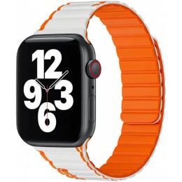 Ремінець WiWU Wi-WB010 Smart Magnetic Silicone для Apple Watch 42/44/45/49mm White/Orange