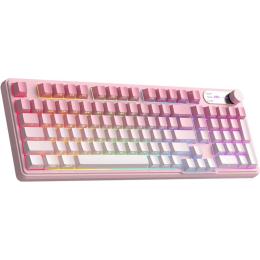 Клавиатура MageGee GK960 Wireless Pink/White (6971969729032)