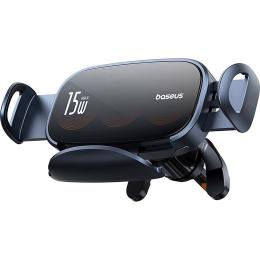 Автотримач із бездротовою зарядкою Baseus LightChaser Series Triple-Coil 15W Black (C40355901111-00)