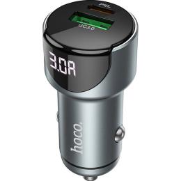 Автомобільний зарядний пристрій Hoco Z42 Light Road PD20W + QC3.0 Gray