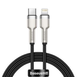 Кабель Baseus Cafule Metal USB-C to Lightning PD 20W 1m (CATLJK-A01) Black