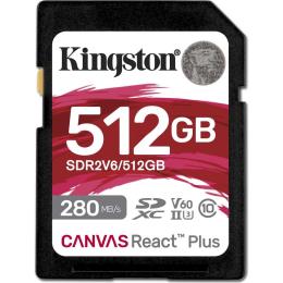 Карта пам'яті Kingston SDXC Canvas React Plus 512GB Class 10 UHS-II U3 V60 (SDR2V6/512GB)