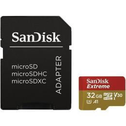 Карта памяти SanDisk microSDHC 32GB UHS-I U3 Extreme A1 V30 + SD Adapter (SDSQXAF-032G-GN6MA)