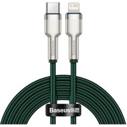 Кабель Baseus Cafule Metal USB-C to Lightning PD 20W 2m Green (CATLJK-B06)
