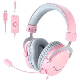 Ігрові навушники Fifine H9P 7.1 Pink