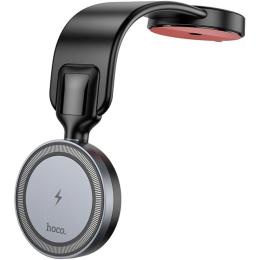 Автотримач із бездротовою зарядкою Hoco HW29 Totem Ring Magnetic Wireless Black Metal Gray