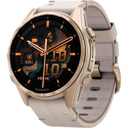 Смарт-часы Garmin Fenix 8 AMOLED Sapphire 43mm Soft Gold with Limestone Leather Band (010-02903-40)