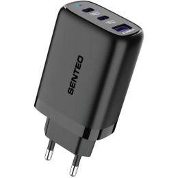 Сетевое зарядное устройство Senteo T-08 PD+QC3.0 65W Black