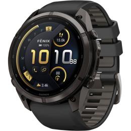 Смарт-часы Garmin Fenix 9 Pro inReach 47mm Carbon Gray DLC Titanium w. Black/Pebble Gray Silicone Band (010-04336-10/11)