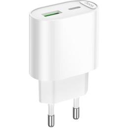 Сетевое зарядное устройство Hoco C109A Fighter 20W USB-A + USB-C White