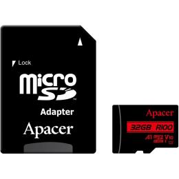 Карта пам'яті Apacer microSDHC 32GB Class 10 UHS-I/U1 R100 + SD adapter (AP32GMCSH10UB-R)