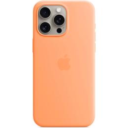 Чехол Silicone Case with MagSafe для Apple iPhone 15 Pro Max Orange Sorbet AAA
