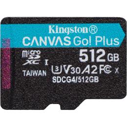 Карта памяти Kingston microSDXC Canvas Go! Plus 512GB Class 10 UHS-I U3 V30 A2 (SDCG4/512GBSP)