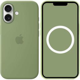 Чохол Silicone Case with Button, Animation & MagSafe для Apple iPhone 17 Light Moss AAA