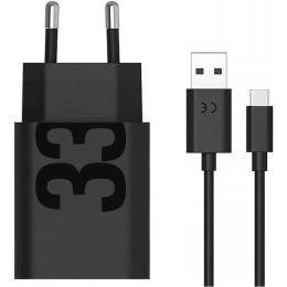 Сетевое зарядное устройство Motorola TurboPower 33W USB-A + Сable USB-A to USB-C Black (MC-332L)