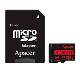 Карта пам'яті Apacer 64 GB microSDXC Class 10 UHS-I R85 + SD adapter (AP64GMCSX10U5-R)