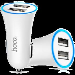 Автомобільний зарядний пристрій Hoco UC204 Car Charger 2USB 2.4A (White)