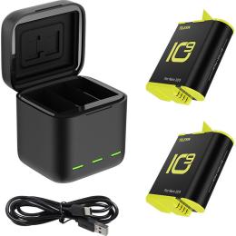 Зарядний пристрій Telesin 3 Slots Battery Charger + 2 акумулятори для HERO 9/10/11 (GP-BNC-901)