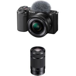Беззеркальный фотоаппарат Sony ZV-E10 Kit 16-50mm f3.5-5.6 OSS + E 55-210mm f/4.5-6.3 OSS Black (SOZVE1016555)
