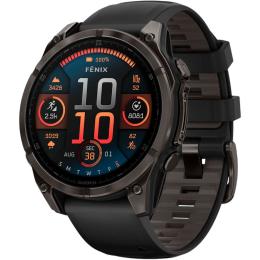 Смарт-часы Garmin Fenix 8 AMOLED Sapphire 47mm Carbon Gray DLC Titanium with Black/Pebble Gray Silicone Band (010-02904-20)