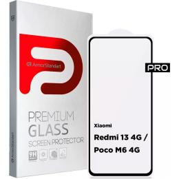 Захисне скло ArmorStandart Full Pro Glass для Redmi 13 4G/Poco M6 4G Black (ARM78248)
