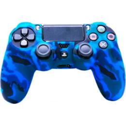 Чохол на геймпад Silicone Case для Sony DualShock 4 Blue Camouflage