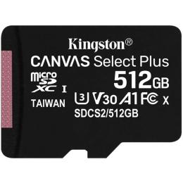 Карта пам'яті Kingston microSDXC Canvas Select Plus 512GB Class 10 UHS-I (SDCS2/512GBSP)