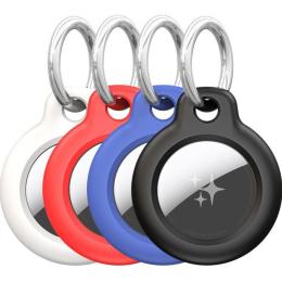 Комплект чохлів для пошукової мітки Apple AirTag Dux Ducis PC Secure Holder with Key Ring Black/White/Blue/Red