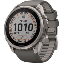 Смарт-часы Garmin Fenix 9 Pro Solar inReach 51mm Titanium with Pebble Gray/Silver Gray Silicone Band (010-04339-00/01)