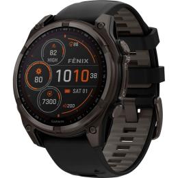 Смарт-часы Garmin Fenix 8 Solar Sapphire 47mm Carbon Gray DLC Titanium with Black/Pebble Gray Silicone Band (010-02906-11)