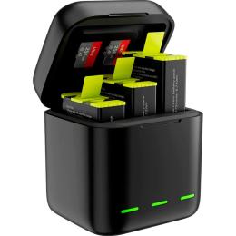 Зарядний пристрій Telesin Charger Box + Battery 3шт для GoPro 9/10/11 (GP-BNC-902-B)