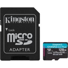 Карта пам'яті Kingston microSDXC Canvas Go! Plus 128GB Class 10 UHS-I U3 V30 A2 + SD adapter (SDCG4/128GB)