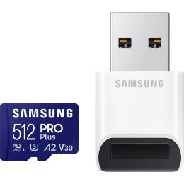 Карта пам'яті Samsung microSDXC PRO Plus 512GB Class 10 UHS-I U3 V30 A2 + USB Reader (MB-MD512SB/WW)