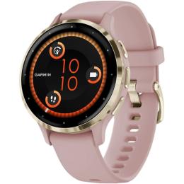 Смарт-годинник Garmin Venu 3S Soft Gold Stainless Steel Bezel with Dust Rose Case and Silicone Band (010-02785-03/53)