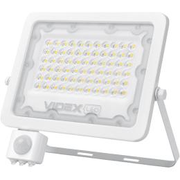 Світлодіодний прожектор Videx F2e 50W 5000K з датчиком руху і освітленості (VL-F2e505W-S)