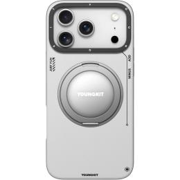 Чехол YoungKit Leather Case with Magnetic Ring для iPhone 17 Pro + Magnetic Stand 360° White