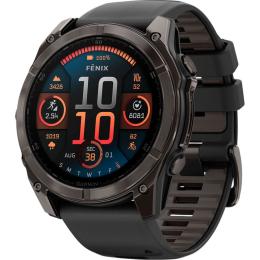 Смарт-годинник Garmin Fenix 8 AMOLED Sapphire 51mm Carbon Gray DLC Titanium with Black/Pebble Gray Silicone Band (010-02905-20/21/63)