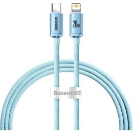 Кабель Baseus Crystal Shine Series USB-C to Lightning 20W 1.2m Sky Blue (CAJY001303)