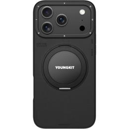 Чехол YoungKit Leather Case with Magnetic Ring для iPhone 17 Pro + Magnetic Stand 360° Black