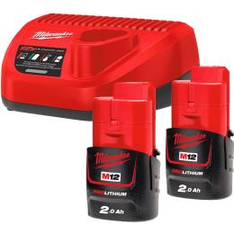 Акумулятори до електроінструменту + зарядний пристрій Milwaukee M12 NRG-202 (4933459209)