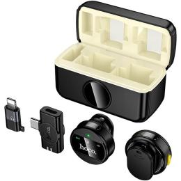 Микрофонная радиосистема Hoco L22 Bright Lightning/USB-C Black (6942007663151)