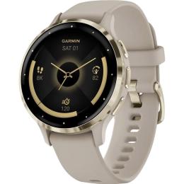 Смарт-годинник Garmin Venu 3S Soft Gold Stainless Steel Bezel with French Gray Case and Silicone Band (010-02785-02/52)
