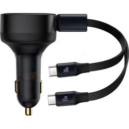 Автомобильное зарядное устройство Baseus Enjoyment Pro Car Charger 33W Retractable Black (C00035500111-00)