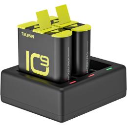 Зарядний пристрій Telesin 3 Slots Battery Charger + 2 акумулятори для HERO 9/10 (GP-BTR-903)