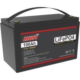 Аккумулятор Must LiFePO4 12V (12.8V/100Ah/1280Wh) (LP15-12100)